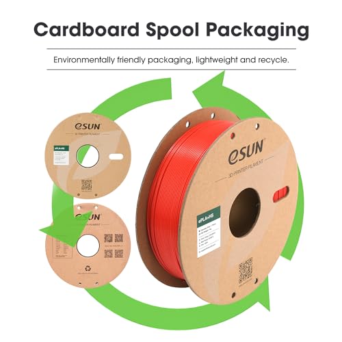 Image of eSUN High Speed PLA+ Filament 1.75mm, 3D Printer Filament Speedy PLA Plus for Fast Printing, Dimensional Accuracy + /- 0.03mm, 1KG Cardboard Spool (2.2 LBS) 3D Printing Filament for 3D Printers, Red