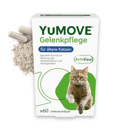 YuMOVE Grünlippmuschel Katze Ab 8 Jahren - 60 Sprinkle Kapseln - 100mg Jede Kapseln Patent Angemeldet ActivEase Grünlippmuschelextrakt - Natürlicher Gelenk Komplex Für Katze & Tägliche Beweglichkeit