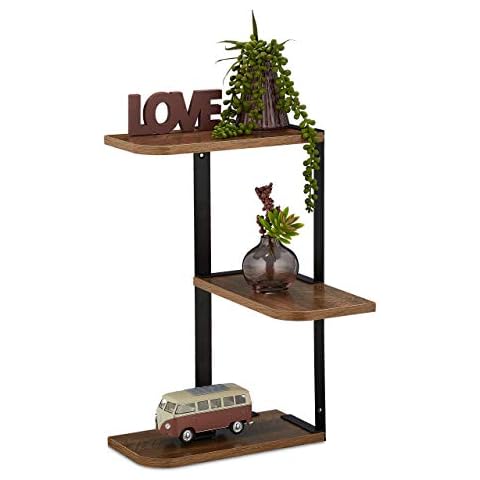 Relaxdays 3-Tier Wall-Mounted Corner Shelf Cover