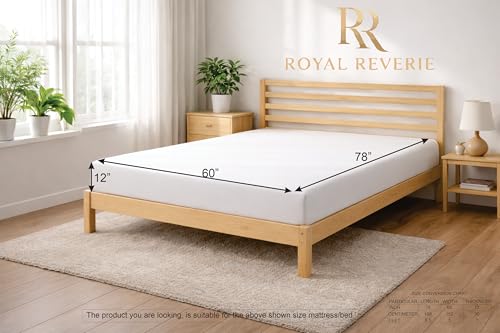Image of 500TC 100% Egyptian Cotton Queen Size Fitted Bedsheet (60 x 78 inch) | All-Round Elastic | Fits Upto 12 inch Mattress | Pillowcover Not Included | White Striped Bedsheet Set