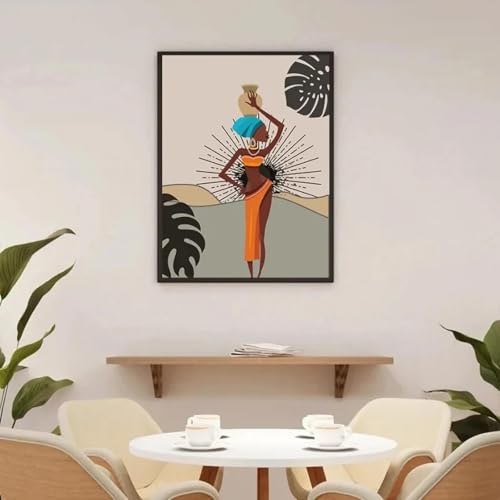 Peinture sur toile femme africaine grand format art mural salon