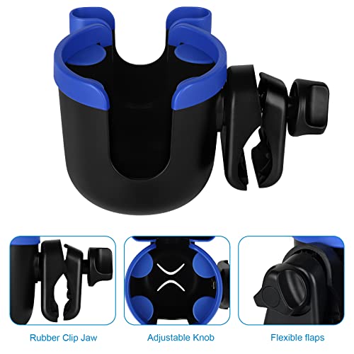 Image of Accmor Stroller Cup Holder with Phone Holder, Bike Cup Holder, Universal Cup Holder for Uppababy Nuna Doona Strollers, 2-in-1 Cup Holder for Walker, Wheelchair, Scooter