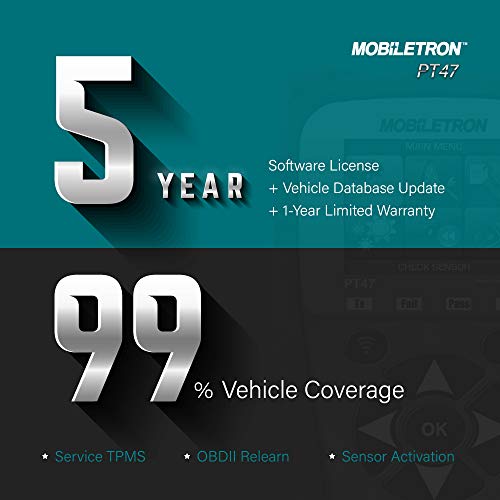 MOBILETRON TPMS Tire Pressure Monitoring System Servicing Tool/Programmer with Built-in OBDII Module | PT47
