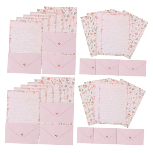 Generic 4セット 花柄 可愛い動物 レターセット ? 女性向け文房具 ギフトに最適 手紙やメモ書き用封筒付き