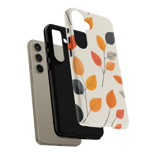 Coque Samsung S24 Plus rigide mate motif feuilles d'automne orange durable - 4