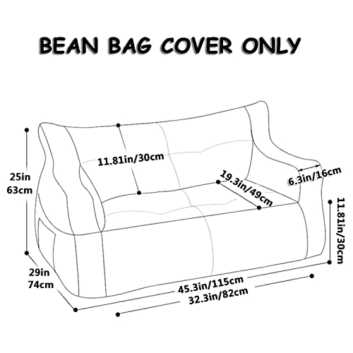 Hwoek Lazy Sofas Cover Bean Bag Chair W/Footstool (No Filler) Stuffed Memory Foam Sofa Lazy Sack - Ultra Soft Bean Bags Chairs For Adult Teen Children,Dark Blue #TOP1
