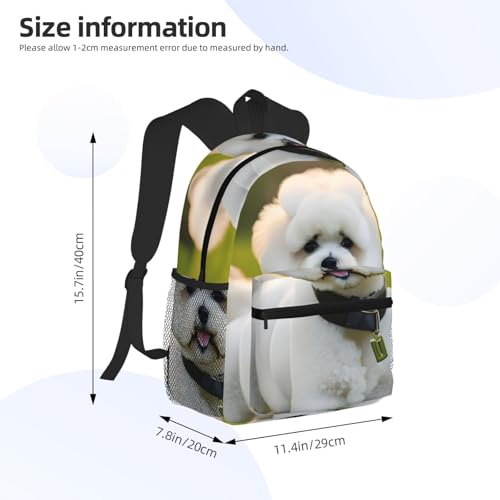 Mochila de Bichon Frise impermeable y ligera con correas cómodas 4