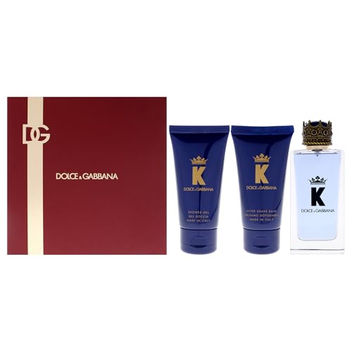 Dolce & Gabbana K Eau de Toilette Spray 3-Piece Gift Set for Men (3.4 Ounce/100 ml + 1.7 Ounce/50 ml Shower Gel + 1.7 Ounce/50 ml After Shave Balm)