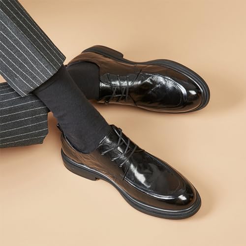 YZABEL Men's Leather Lace Up Platform Work Oxfords Classic Lace-up Formal Oxford Business Meeting Office Work Shoes3