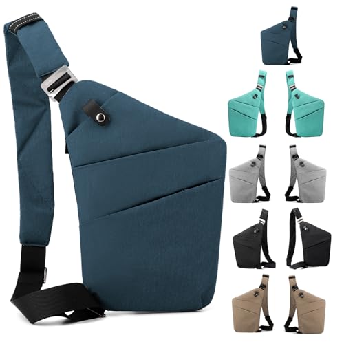 Image of Anti Theft Crossbody Bag,Sling Bag for Women Men,Multi-pocket Chest Shoulder Bag for Travel, Sport, Work