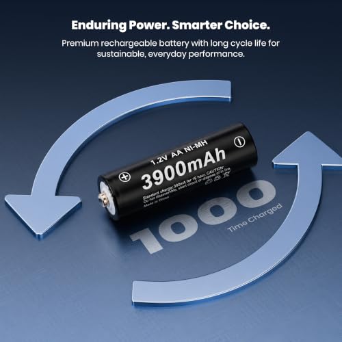 Image of Simpex AA 3900mAh Rechargeable Batteries, Ready to use and Comes with the Pack of 4 (Black Edition)