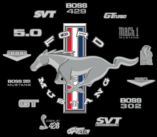 Image of JH Design Women's Ford Mustang T-Shirt's in 3 Styles Short Sleeve Crew Neck Shirts