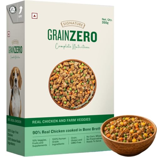 Image of Grain Zero Dog Fresh Food Tetra Pak Real Chicken & Vegetables, for Adult & Puppy, 350g | Supports Joint & Health | Immune System | Anti Inflammatory Properties | Ready to Serve | One Pack One Meal