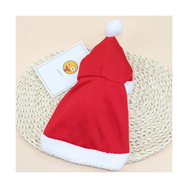Zhenpony christmas cat dog costume pet cape, cat cloak with xmas hat, soft and thick red velvet apparel for cats and puppy, funny christmas pet dress up - image 6