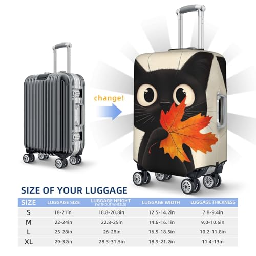 Fall Cat Print Suitcase Covers Protectors, Luggage Covers For 18~32" Suitcase, Accessories Washable Elastic Luggage Protective Cover4