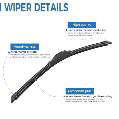 Gavimnal® 24"+21"+14" Windshield Wiper Blades Replacement For Honda Pilot 2003 2004 2005 2006 2007 2008,All-Season Front Rear Wiper Blades(Set of 3) by Gavimnal - Image 8
