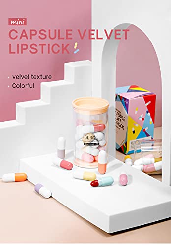 Kusslippe 16 Colors Mini Lipstick Set, Capsule Mini Lipsticks, Waterproof Long Lasting Mini Capsules Velvet Lipstick, Pill Shaped Lipstick (16Pcs) #TOP5