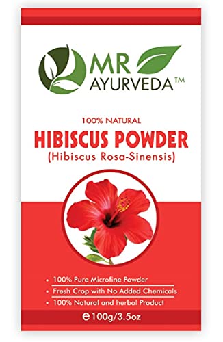 Image of MR Ayurveda Hibiscus Powder and Neem Powder, Natural Hair and Skin Care - Combo Pack (100 Grams Each)