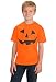 JACK O' LANTERN PUMPKIN Youth T-shirt / Easy Halloween Costume Fun Tee-Orange-Medium