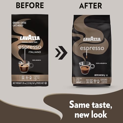 Lavazza Espresso Ground Coffee, Medium Roast, 100% Arabica, 20 oz Bag (Pack of 1)