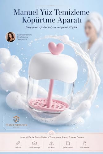 Manuel Yüz Temizleme Köpürtme Aparatı Pratik Cilt Bakım Köpük Yapıcı Mikser Şeffaf Pompa Hazneli 723712