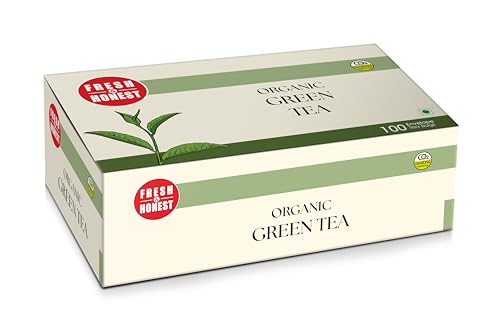 Image of Fresh & Honest Organic Green Tea | 100 Enveloped Tea Bags | Smooth, Refreshing Taste | Carbon Neutral Certified
