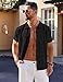 COOFANDY Mens Knit Shirt Short Sleeve Button Down Shirts Casual Summer Beach Vintage Polo Shirts,Black,Medium