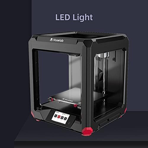 Voxelab 3D Printer Aries with Carborundum Glass Platforme, High Precision Dual Z-axis Rail Extruder, 4.3inch Touch Screen, WiFi Printing and Resume Printing Function, Print Size: 7.87x7.87x7.87inch