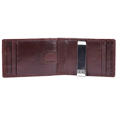 Image of Brooklyn Bridge Genuine Leather Money Clip Wallet for Men Chess VT Brown - Premium Slim RFID Protected Wallet with Cash Clip & Multiple Card Slots, Stylish Front Pocket Design, Gift for Men