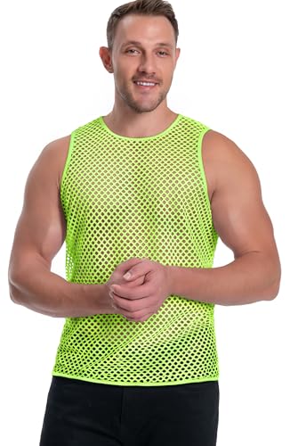 men39s mesh fishnet muscle top see through shirts fitted crew neck tee clubwear