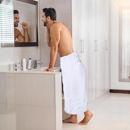 Image of Utopia Towels Jumbo Bath Sheets, 2 Pack, 35x70 in, 600 GSM Cotton, White | Extra Large Ring Spun Cotton Bath Sheets - Soft, Plush, Quick-Drying, Highly Absorbent, Great for Everyday Use