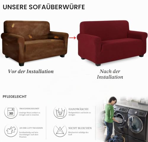 TIANSHU Sesselbezüge,Spandex Sofabezug Stretch Couchbezug Elastischer Antirutsch Stretchhusse Weich Stoff,Jacquard-Stretch-Sofabezug… – Ansicht 4