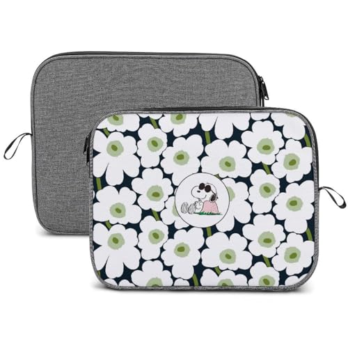 スヌーピー 花柄 【 ラップトップケース 13インチ 14インチ 】 パソコンケース PCケース ノートパソコンバッグ スリーブ 耐衝撃 軽量 撥水加工 全面保護 アニメ 可愛い おしゃれ メンズ レーディス