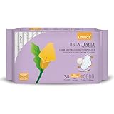 uNeat Protectores de bragas para mujeres y adolescentes, protectores con alas, mini compresas sanitarias, períodos de luz y fugas, forros diarios ultrafinos para mujeres, 30 unidades