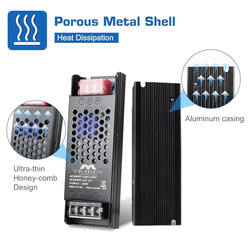 DC 12V 5A 60W Switching Power Supply Universal Regulated Transformer (AC 220V/240V to DC 12Volt 5Ampere 60Watts Suitable for LED Strips, car stereos, Wireless routers, Printers..