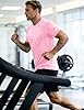 MAGCOMSEN Mens Running Top Short Sleeve Gym Top Sport Breathable Training Shirt Lightweight Activewear Tshirt,Pink,XL #3