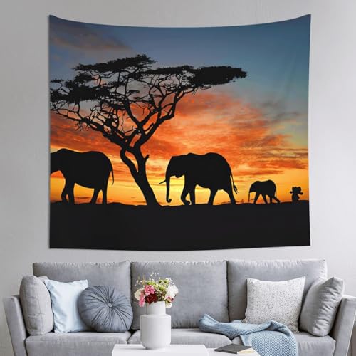 Tapisserie éléphant EdWal pour habiller un mur blanc de dortoir et masquer les défauts