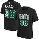 Outerstuff Marcus Smart Boston Celtics #36 NBA Kids Youth 8-20 Black Alternate Away Player Name & Number T-Shirt - Size 10-12