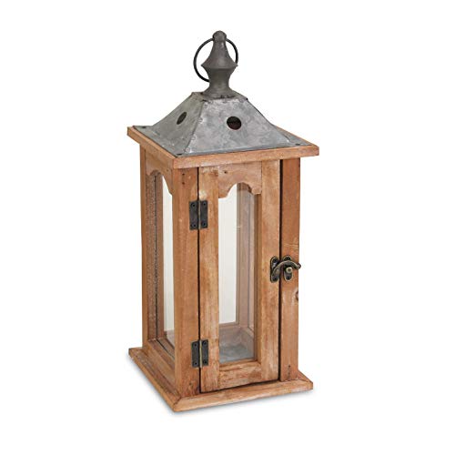 Cheung's Fp-4477 Rattan Imports Wood/Galvanized Metal Lantern #TOP15