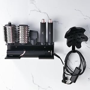 Affogato Wall Mount Holder Compatible with Shark FlexStyle, Aluminum Wall Mounted Organizer for Storage Attachments, Rack with Cord Hanger for Accessories Curlers Brushes Diffuser