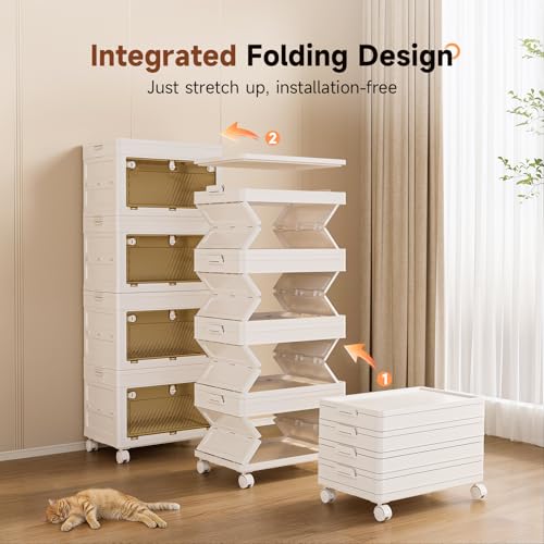 Boîtes de rangement pliables 40L 4 niveaux organisation maison - 4