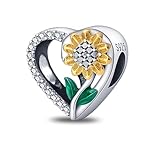 Photo Gallery ciondolo a forma di girasole con scritta "i love you", in argento sterling 925, compatibile con braccialetti pandora Photo Gallery ciondolo a forma di girasole con scritta "i love you", in argento sterling 925, compatibile con braccialetti pandora