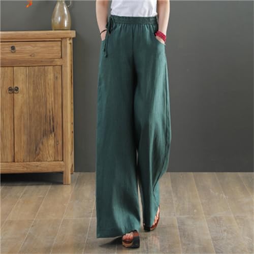 Wide Leg Linen Pants for Women Summer Drawstring Beach Pants Loose Lounge Palazzo Trouser Beach Trousers Outfits2
