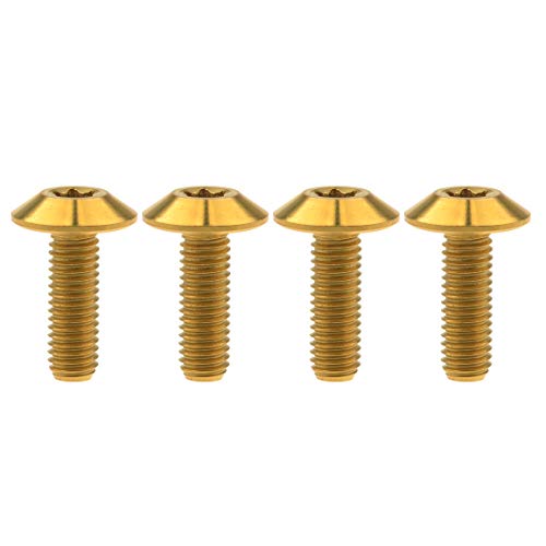 Titanium M4 M5 M6 Button Torx Head Bolt Screw (Gold, M6x15mm)