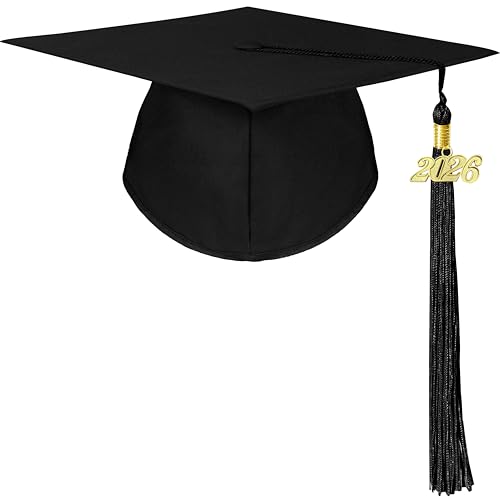 GraduationForYou Unisex Graduation Cap with Tassel 2026 Black