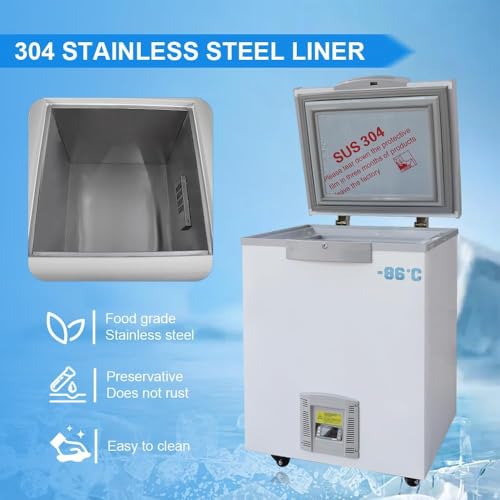 HNZXIB Ultra-Low Temperature Freezers, -186℉ Lab Cryogenic Refrigerators Sample Storage Freezer (50L)