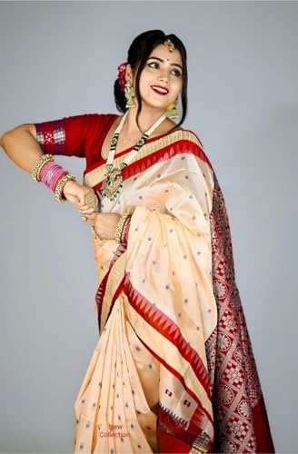 Image of NEW COLLECTION Women's Odisha Handloom Sambalpuri Pata Saree Temple Border Pasapalli Bomkai Buti Boyanika Design Saree Banarasi Soft Papa Silk Simple Ethnic Orissa Sari with Blouse Piece