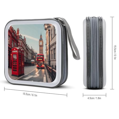 Bolsa de plástico duro para 40 CD con protección antigolpes y cremallera de seguridad 3