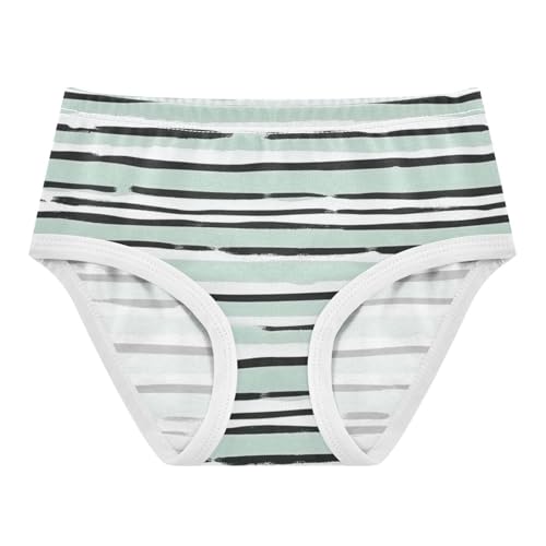 Girls' Underwear for Daily Wear Organic Underwear for Toddler Girls Mint Green Striped in Sizes 2T,3T, 4T, 5T, 6Y and 8Y