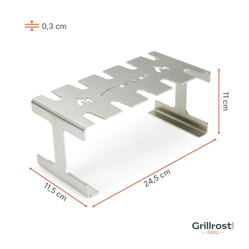 Grillrost.com Das Original Edelstahl Hähnchenkeulenhalter | Drumstickhalter - für 10 rundum knusprige Keulen vom Grill & Backofen